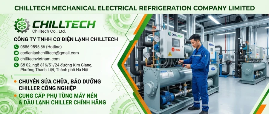 Lắp đặt hệ thống Chiller và điều hòa trung tâm công nghiệp